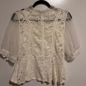 Active USA White Lace Top